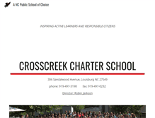 Tablet Screenshot of crosscreekcharterschool.com